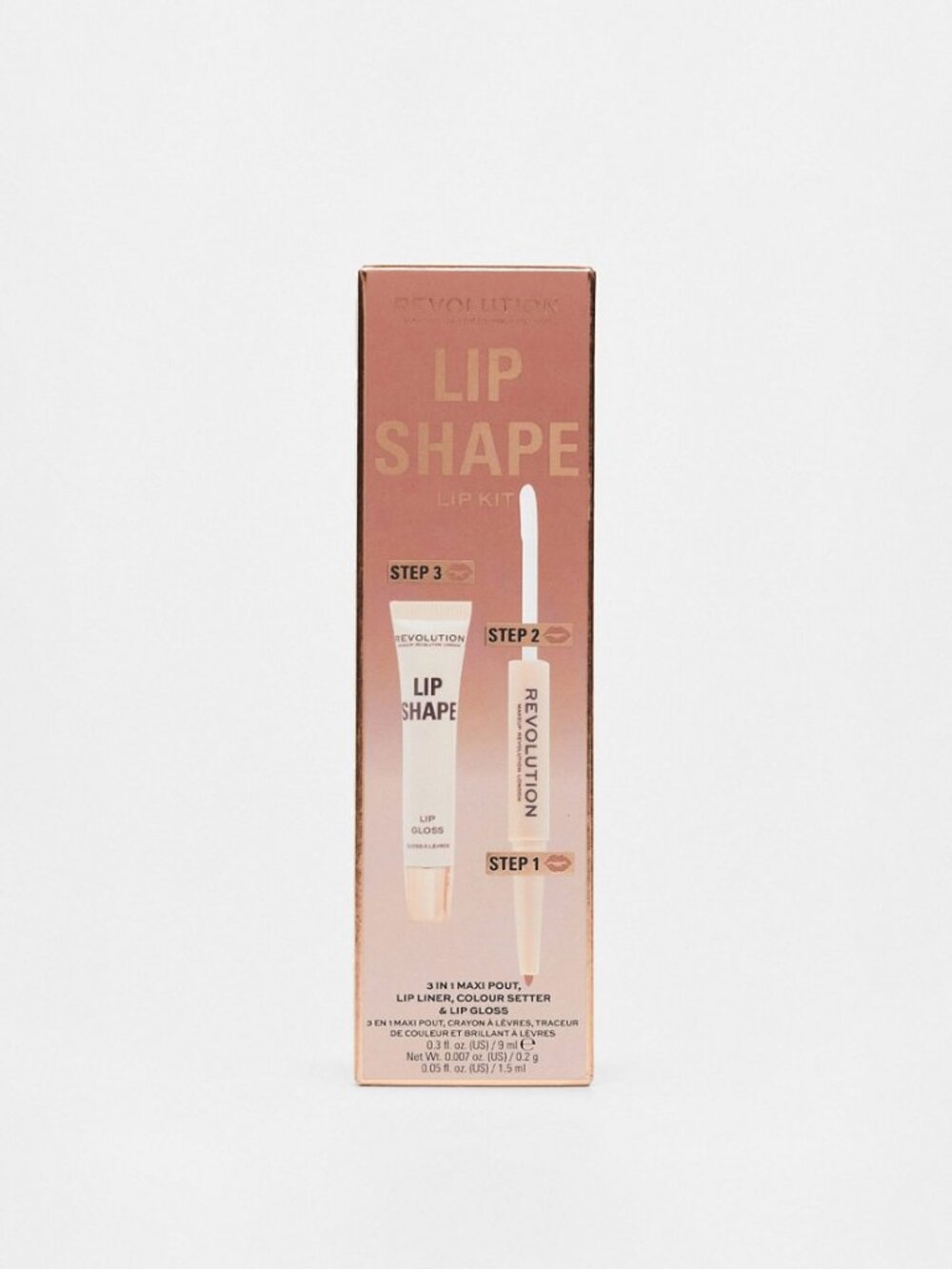 Revolution Beauty 3 in 1 Lip Shape Kit - Chauffeur Nude